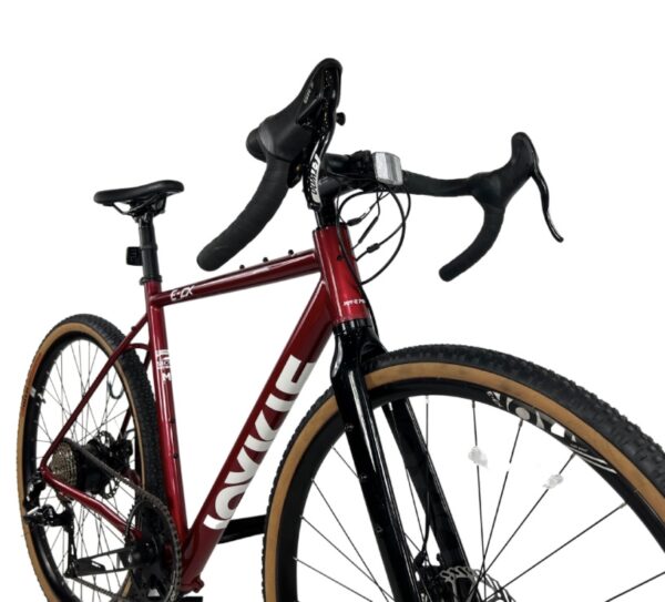Rower elektryczny Gravel elektryk ebike bordowy 70 km - obrazek 5