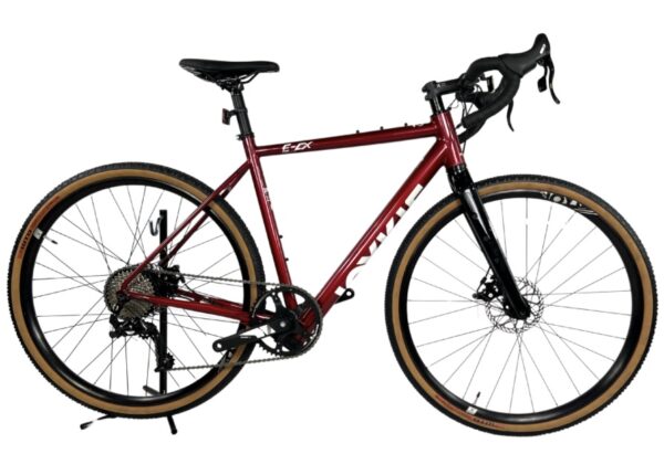 Rower elektryczny Gravel elektryk ebike bordowy 70 km - obrazek 4
