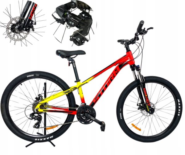 Rower MTB 27,5 Storm SHARK rama 13 aluminiowa góral na komunię czerwony - obrazek 8